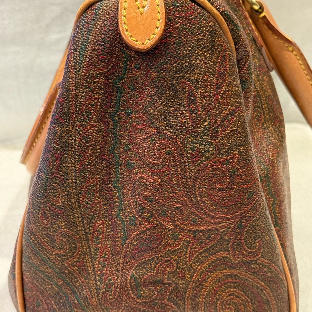 Vintage ETRO A Gorgeous EUC Paisley Print Luxury Italian Leather Satchel - Picture 10 of 14